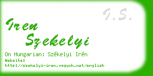 iren szekelyi business card
